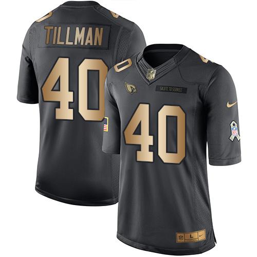 Nike Cardinals #40 Pat Tillman Black Men's Stitched NFL Limited Gold Salute To Service Jersey Nike Cardinals #40 Pat Tillman Black Men's Stitched NFL Limited Gold Salute To Service Jersey