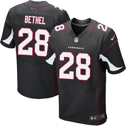 Nike Cardinals #28 Justin Bethel Black Alternate Men's Stitched NFL Elite Jersey Nike Cardinals #28 Justin Bethel Black Alternate Men's Stitched NFL Elite Jersey