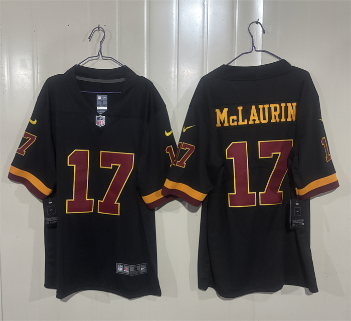 Men's Washington Commanders #17 Terry McLaurin Black 2026 Hail Raiser Alternate Vapor Limited Stitched Football Jersey