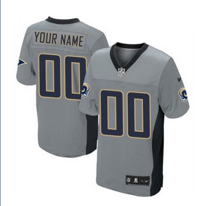 Men's Nike Los Angeles Rams Customized Limited Grey Shadow NFL Jersey