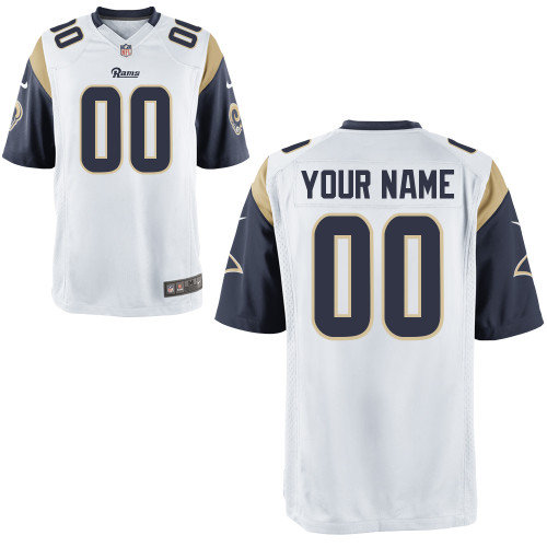 Men's Nike Los Angeles Rams Customized Game White Jerseys (S-4XL)