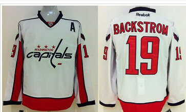 Washington Capitals #19 Nicklas Backstrom Stitched White NHL Jersey