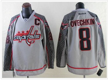 Washington Capitals #8 Alex Ovechkin Charcoal Cross Check Fashion NHL Jersey