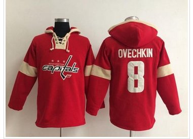 Washington Capitals #8 Alex Ovechkin Red Pullover NHL Hoodie