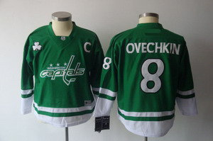Washington Capitals 8 A.Ovechkin St Pattys Day green