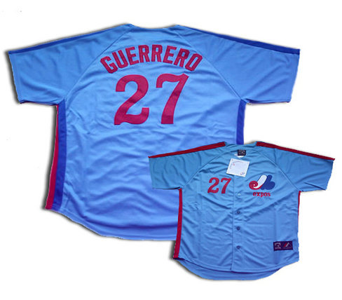 Montreal Expos #27 Guerrero Blue Throwback Jerseys