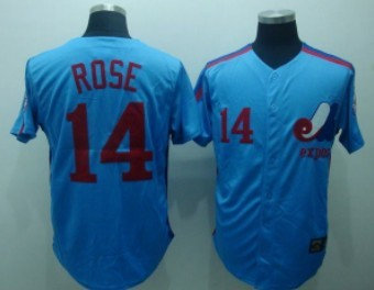 Montreal Expos 14 Rose Blue Throwback Jersey