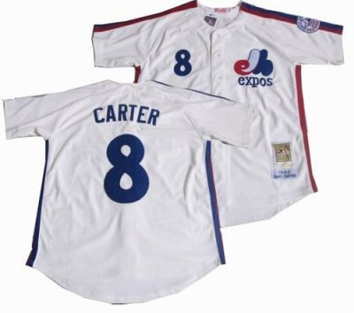 Montreal Expos Media Guide #8 Gary Carter 1982 Mitchell & Ness WHITE jerseys
