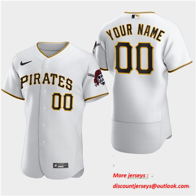 Men's Custom Pittsburgh Pirates Custom Nike Flexbase White Jersey