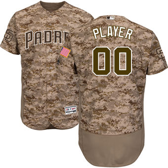 Men's San Diego Padres Majestic Camo Alternate Flex Base Authentic Collection Custom Jersey