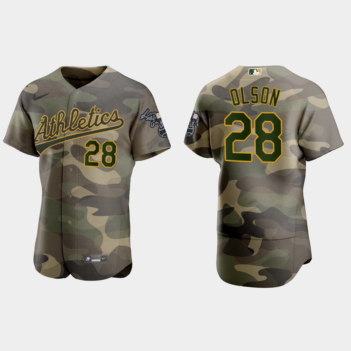 Oakland Athletics #28 Matt Olson Men's Nike 2021 Armed Forces Day Authentic MLB Jersey -Camo Oakland Athletics #28 Matt Olson Men's Nike 2021 Armed Forces Day Authentic MLB Jersey -Camo