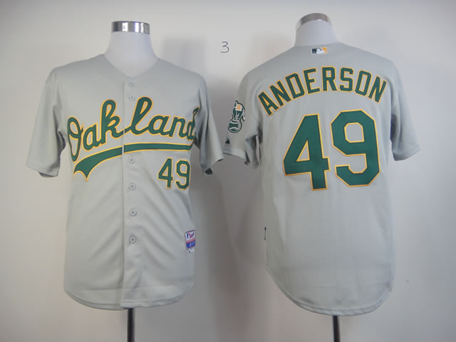 MLB Oakland Athletics #49 Anderson Grey Jerseys MLB Oakland Athletics #49 Anderson Grey Jerseys