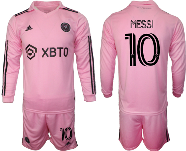Men's Inter Miami CF #10 Lionel Messi 2023 24 Pink Home Soccer Jersey Suit Men's Inter Miami CF #10 Lionel Messi 2023 24 Pink Home Soccer Jersey Suit