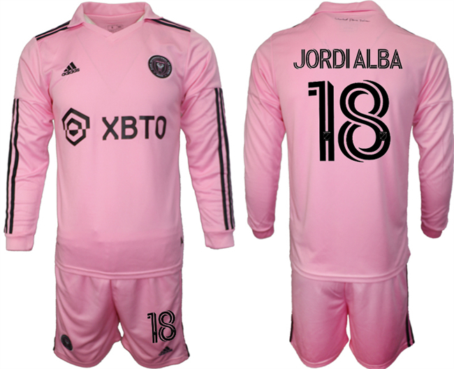 Men's Inter Miami CF #18 Jordialba 2023 24 Pink Home Soccer Jersey Suit Men's Inter Miami CF #18 Jordialba 2023 24 Pink Home Soccer Jersey Suit