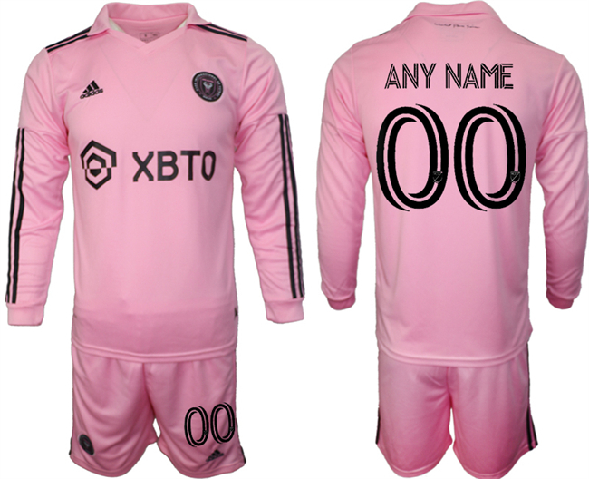 Men's Inter Miami CF Custom 2023 24 Pink Home Soccer Jersey Suit