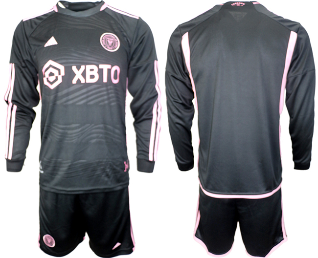 Men's Inter Miami CF Blank 2023 24 Black Away Soccer Jersey Suit