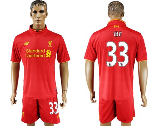 Liverpool #33 IBE Red Home Soccer Club Jersey
