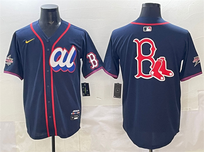 Men's American League Boston Red Sox Team Big Logo Navy 2025 All-Star Edition Limited Stitched Baseball Jersey