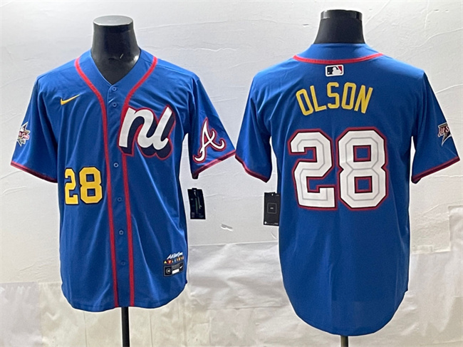 Men's National League #28 Eugenio Suárez Blue 2025 All-Star Edition Limited Stitched Baseball Jersey