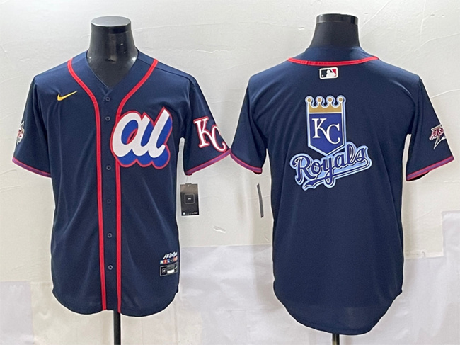 Men's American League Kansas City Royals Team Big Logo Navy 2025 All-Star Edition Limited Stitched Baseball Jersey 1