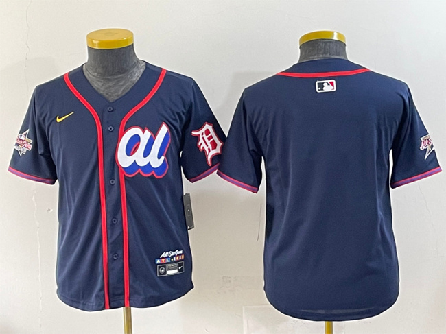 Youth American League Detroit Tigers Blank Navy 2025 All-Star Edition Limited Stitched Baseball Jersey