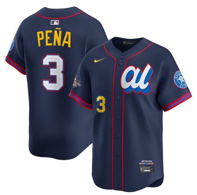 Youth American League #3 Jeremy Pe?a Navy 2025 All-Star Edition Limited Stitched Baseball Jersey
