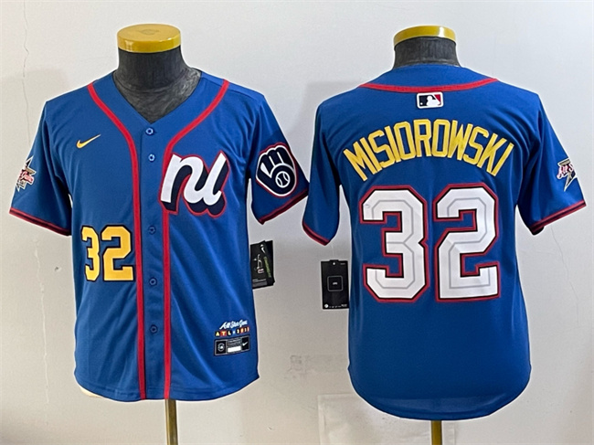 Women's National League #32 Jacob Misiorowski Blue 2025 All-Star Edition Limited Stitched Baseball Jersey(Run Small)