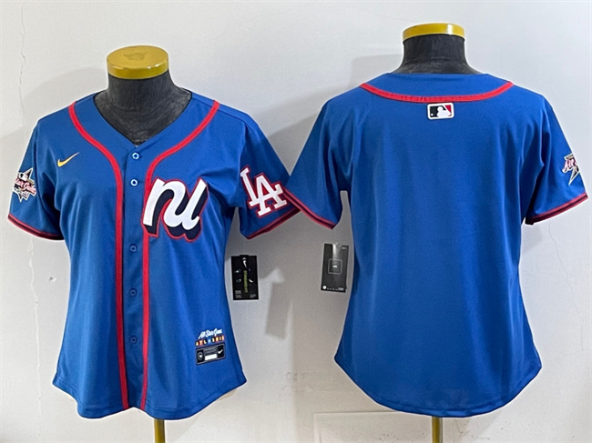 Women's National League Los Angeles Dodgers Blank Blue 2025 All-Star Edition Limited Stitched Baseball Jersey(Run Small)