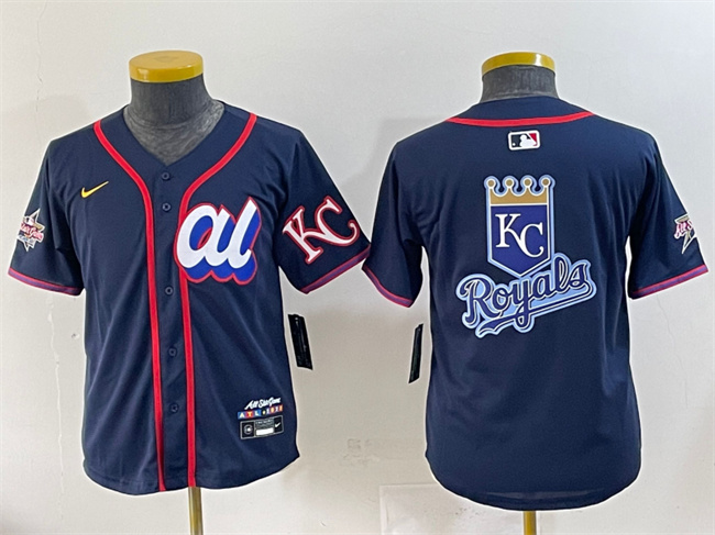 Women's American League Kansas City Royals Team Big Logo Navy 2025 All-Star Edition Limited Stitched Baseball Jersey(Run Small) 2