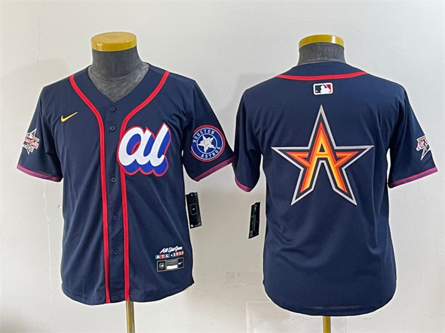 Women's American League Houston Astros Team Big Logo Navy 2025 All-Star Edition Limited Stitched Baseball Jersey(Run Small) 1