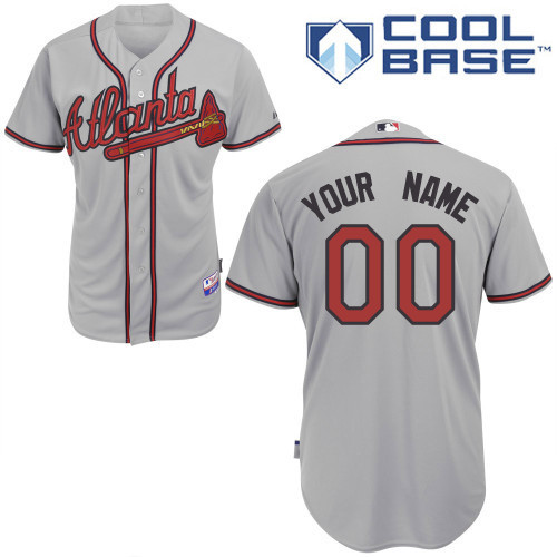 Atlanta Braves Grey Customized Men Cool Base Jersey