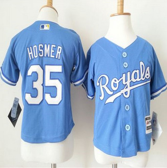 Toddler Kansas City Royals #35 Eric Hosmer Light Blue Alternate 1 Cool Base Stitched Baseball Jersey