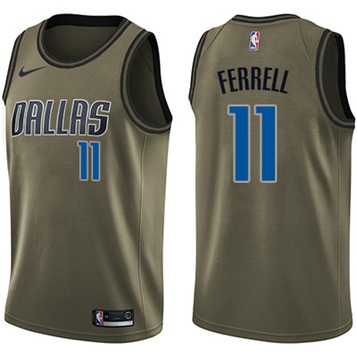 Nike Mavericks #11 Yogi Ferrell Green Salute to Service Youth NBA Swingman Jersey