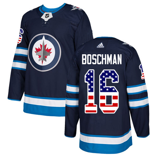 Adidas Jets #16 Laurie Boschman Navy Blue Home Authentic USA Flag Stitched NHL Jersey Adidas Jets #16 Laurie Boschman Navy Blue Home Authentic USA Flag Stitched NHL Jersey