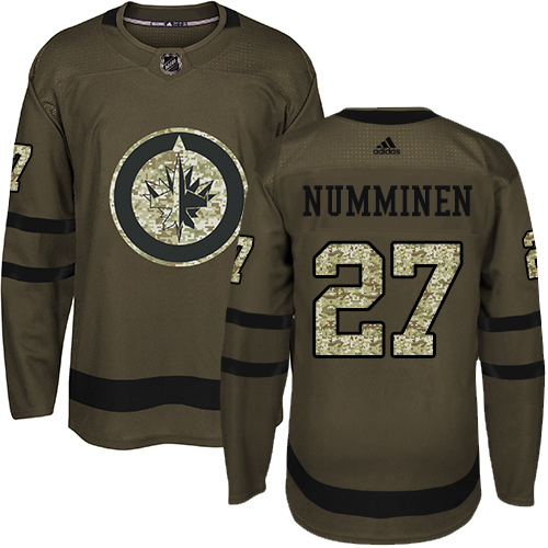 Adidas Jets #27 Teppo Numminen Green Salute to Service Stitched NHL Jersey Adidas Jets #27 Teppo Numminen Green Salute to Service Stitched NHL Jersey