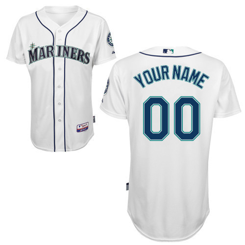 Mariners White Customized Men Cool Base Jersey