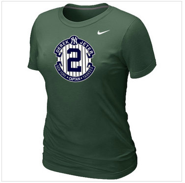 New Derek Jeter New York Yankees Official Final Season Commemorative Logo Women's Blended T-Shirt D.Green