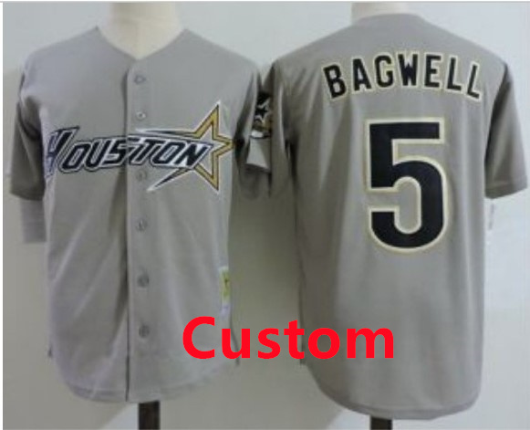 Custom Astros Gray throwback Jersey