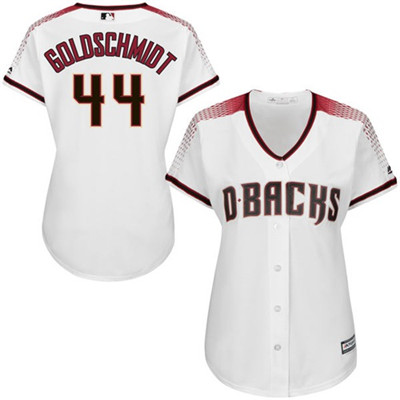 Diamondbacks #44 Paul Goldschmidt White Sedona Home Women's Stitched MLB Jersey
