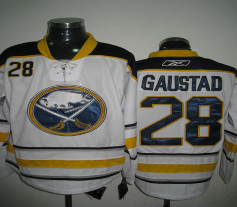 Buffalo Sabres Jerseys 28 GAUSTAD Away White Jersey