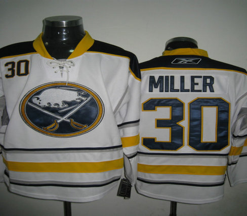 Buffalo Sabres Jerseys 30 MILLER Away White Jersey