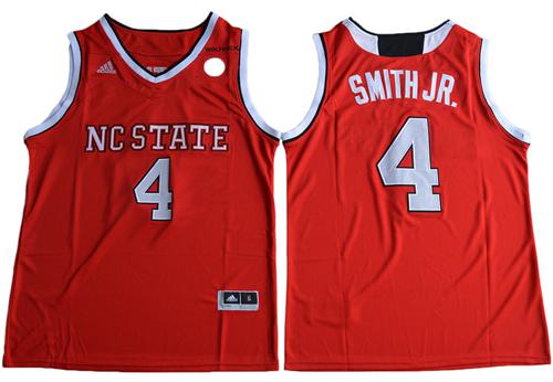 Wolfpack #4 Dennis Smith Jr. Red Basketball Stitched NCAA Jersey