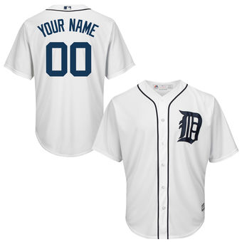 Youth Detroit Tigers Majestic White Custom Cool Base Jersey