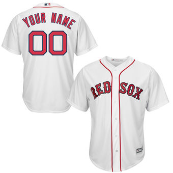 Youth Boston Red Sox Majestic White Custom Cool Base Jersey