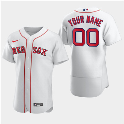 Men's Custom Boston Red Sox Custom Nike White Flexbase Jersey Men's Custom Boston Red Sox Custom Nike White Flexbase Jersey