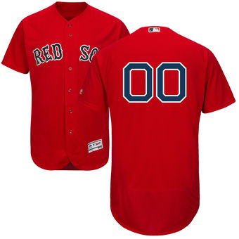 Men's Boston Red Sox Majestic Alternate Scarlet Flex Base Authentic Collection Custom Jersey