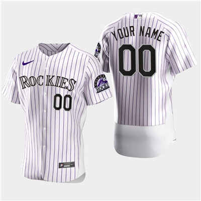 Men's Custom Colorado Rockies Custom Nike Flexbase White Jersey