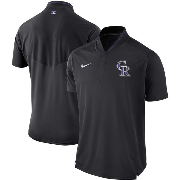 Men's Colorado Rockies Nike Black Authentic Collection Elite Performance Polo