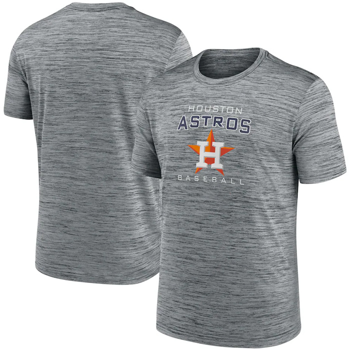 Men's Houston Astros Grey Velocity Practice Performance T-Shirt Men's Houston Astros Grey Velocity Practice Performance T-Shirt