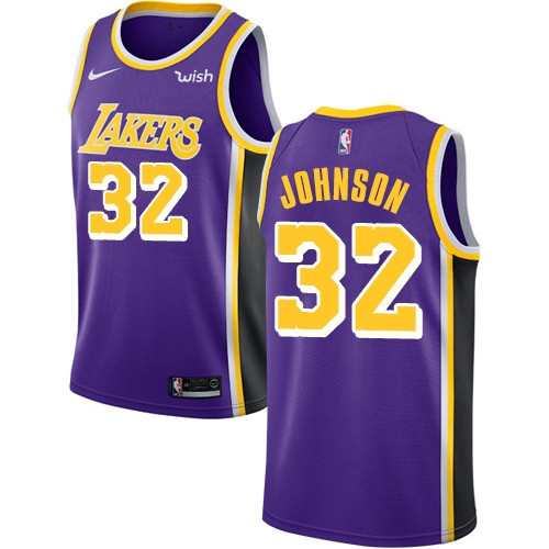 Lakers #32 Magic Johnson Purple Youth Basketball Swingman Statement Edition Jersey